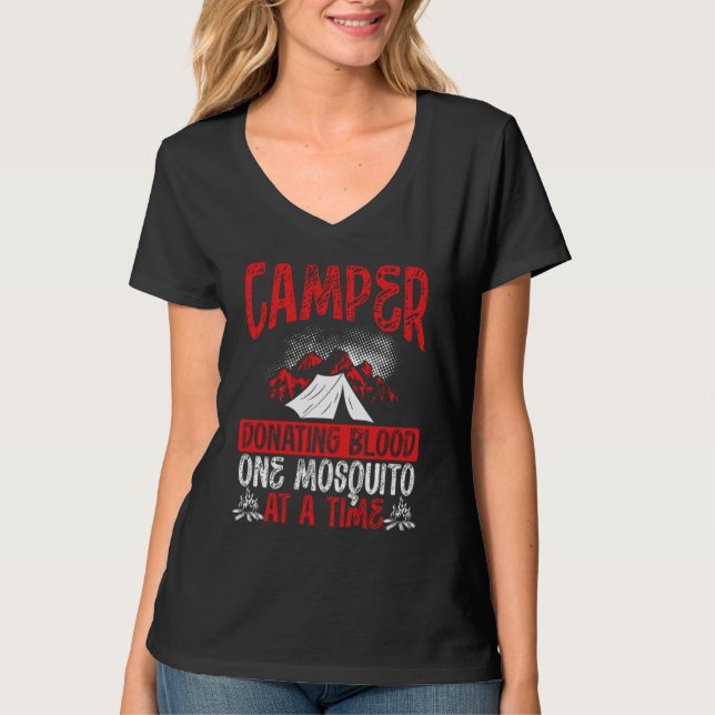 Camiseta Camper Donating Blood One Mosquito At A Time Campi (Anverso)