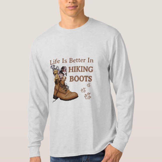 Camiseta Camper Gift | Life Is Better In Hiking Boots Dog (Anverso)
