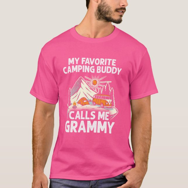 Camiseta Camper Grammy, mis amigos favoritos de camping me  (Anverso)