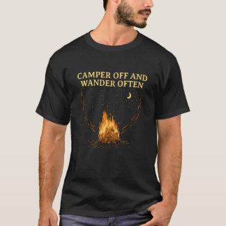 Camiseta Camper hacia fuera y Wander Campamento de Viajeros