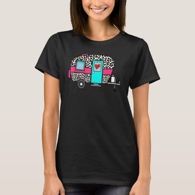 Camiseta Camper Happy Summer Camp Camping Leopard  Glamping (Anverso)