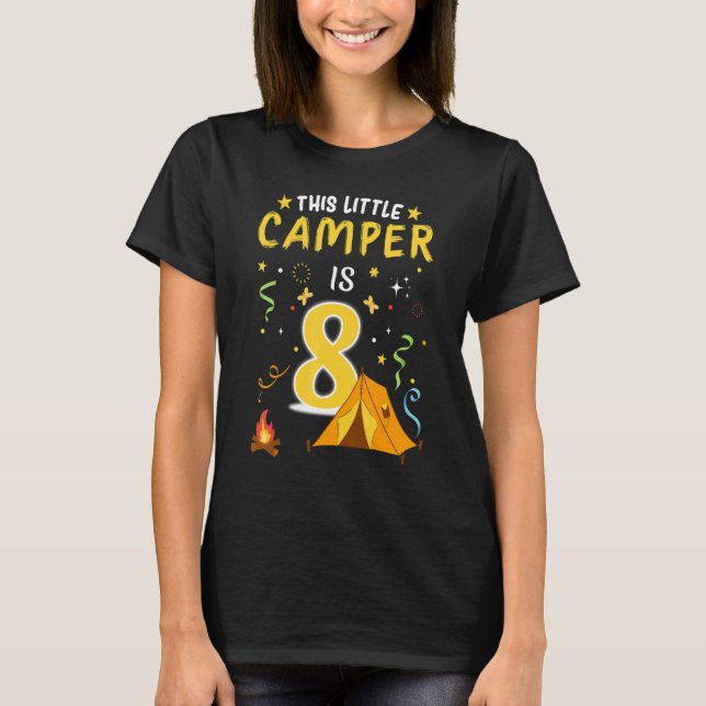 Camiseta Camper Kids. 8 Años. Costum de campamento de cumpl (Anverso)