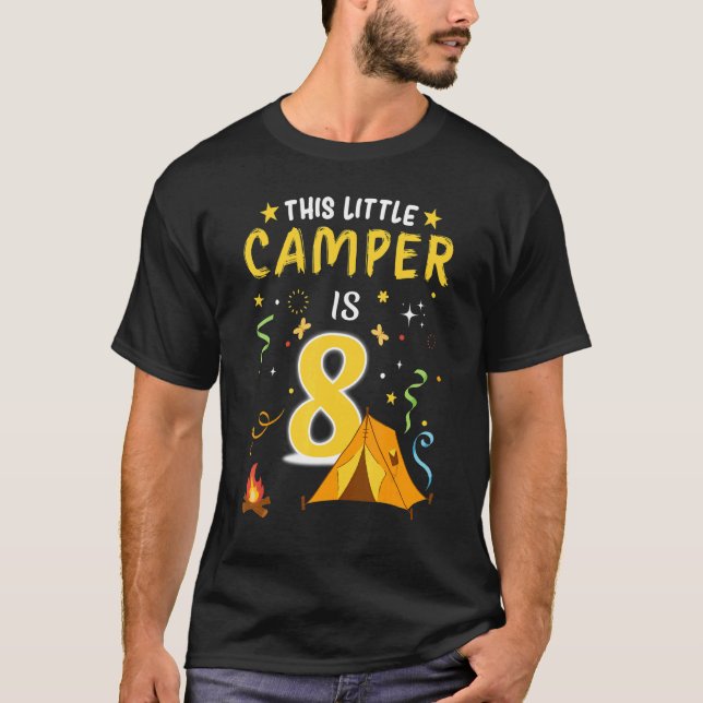 Camiseta Camper Kids. 8 Años. Costum de campamento de cumpl (Anverso)