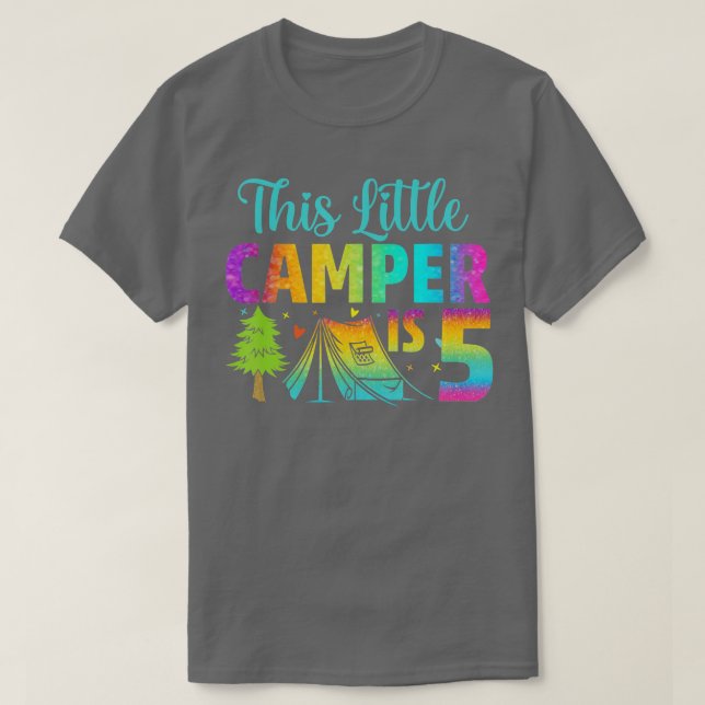 Camiseta Camper Kids Birthday 5 Years Old Camping 5th Bday  (Diseño del anverso)