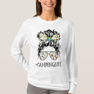 Camiseta Camper Life Mom Camping Life Humor Skull For Campe