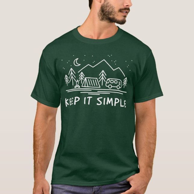 Camiseta Camper Mantén Simple Fogata Camping chico (Anverso)