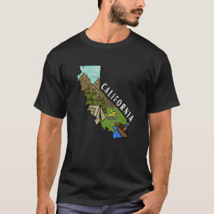 Camiseta Camper Outdoor US State California Bushcraft Hiker