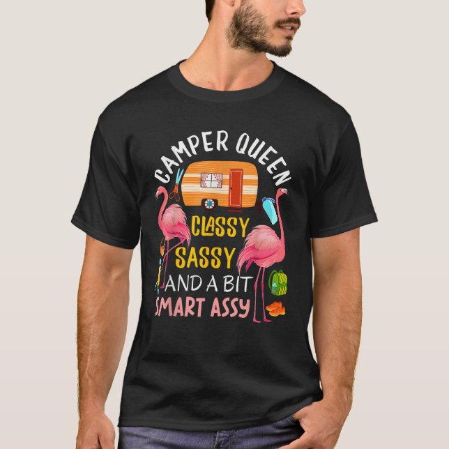 Camiseta Camper Queen Classy Sassy Smart Assy Cool Camping  (Anverso)