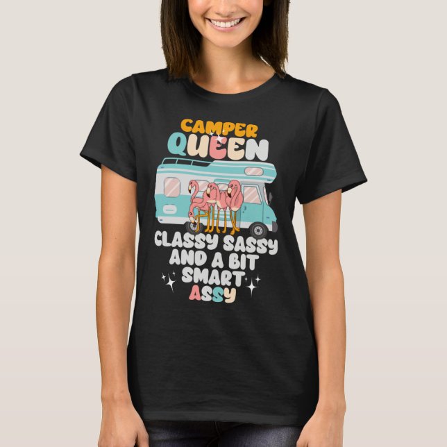 Camiseta Camper Queen Classy Sassy Smart Assy Flamingo Camp (Anverso)