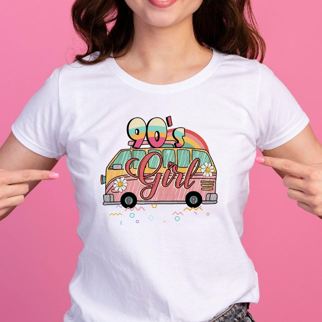 Camiseta Camper retro Groovy Chica hippie de los años 90 (90's Girl Hippie Camper Retro Groovy T-Shirt)