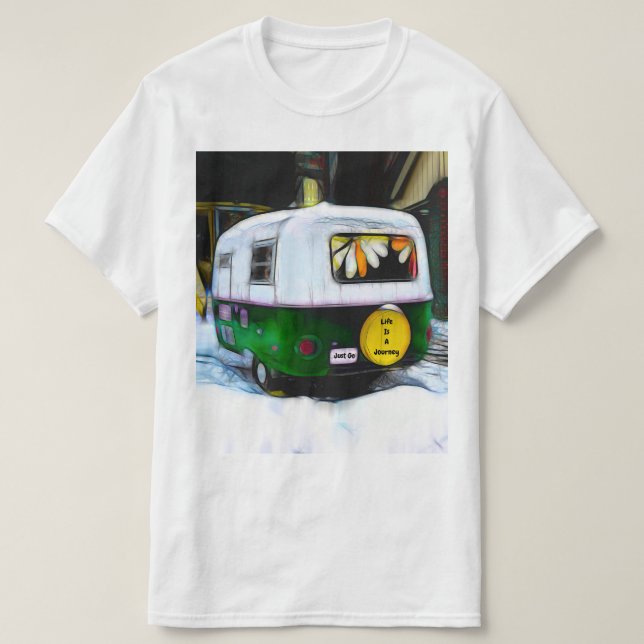Camiseta Camper Retro La Vida Hippie Es Un Viaje (Diseño del anverso)