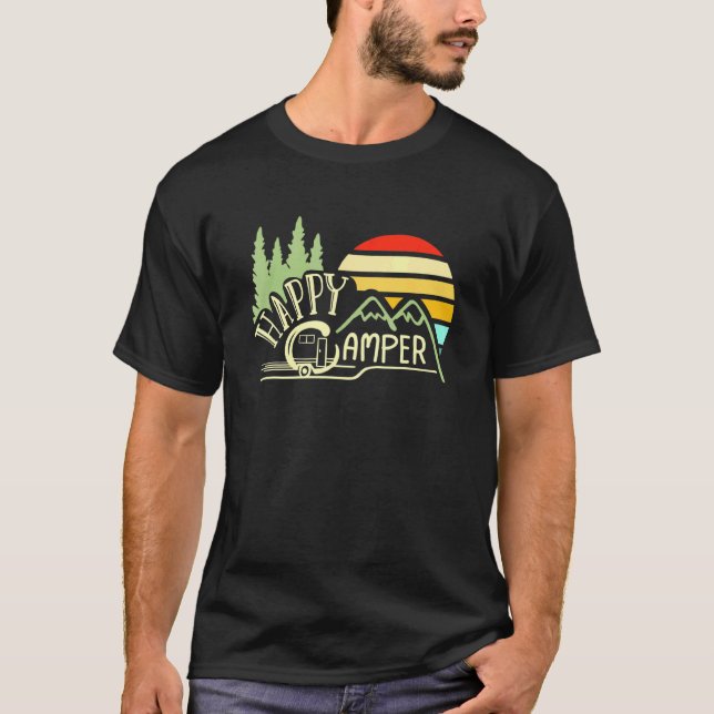 Camiseta Camper Rv Trailer Feliz Camping Caravsite R (Anverso)