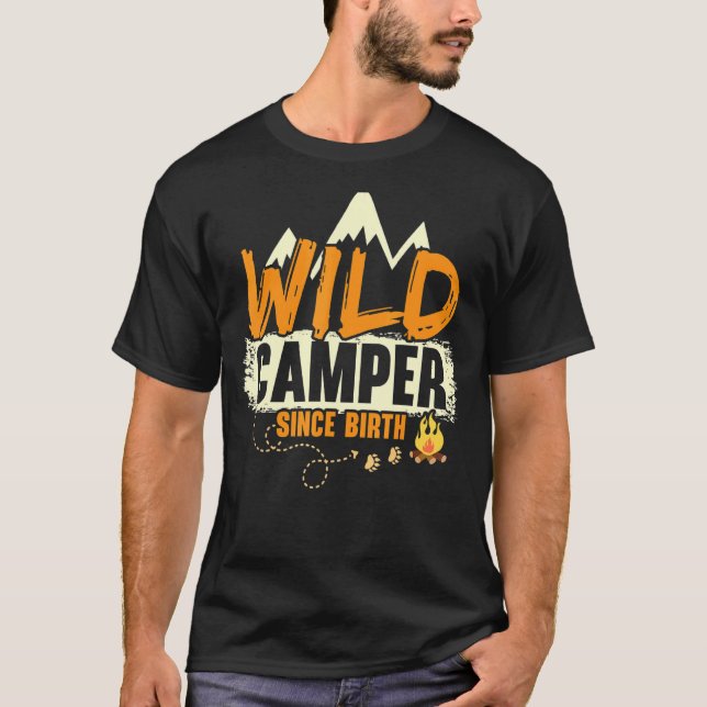 Camiseta Camper salvaje desde el nacimiento de camping Camp (Anverso)