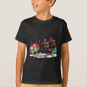 Camiseta Camper Van Dachshund Dog Sleigh Santa Hat Christma