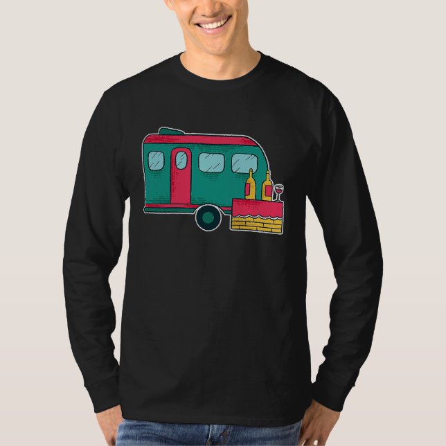 Camiseta Camper Van Wine Cute  Outdoor (Anverso)