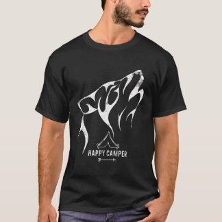Camiseta Camperador Wolf Feliz Camping En La Naturaleza