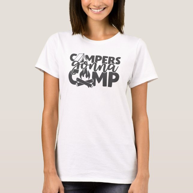 Camiseta Campers van a acampar humor divertido de citas de  (Anverso)