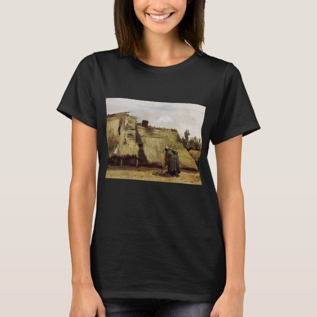 Camiseta Campesina excavando una cabaña de Vincent van Gogh (Anverso)