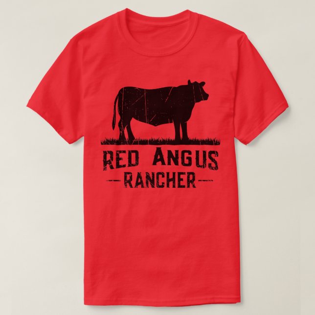 Camiseta Campesino Campesino Angus Rojo Rancher (Diseño del anverso)