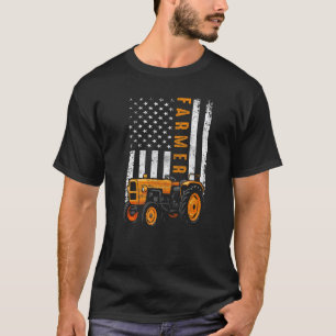 Camiseta Campesino cultivador de tractores de bandera estad