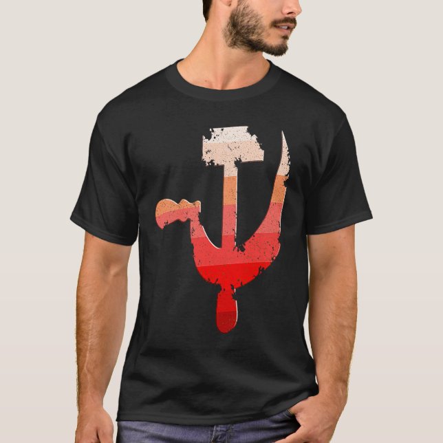 Camiseta Campesino De Trabajadores Dura De Hammer Y Sickle (Anverso)