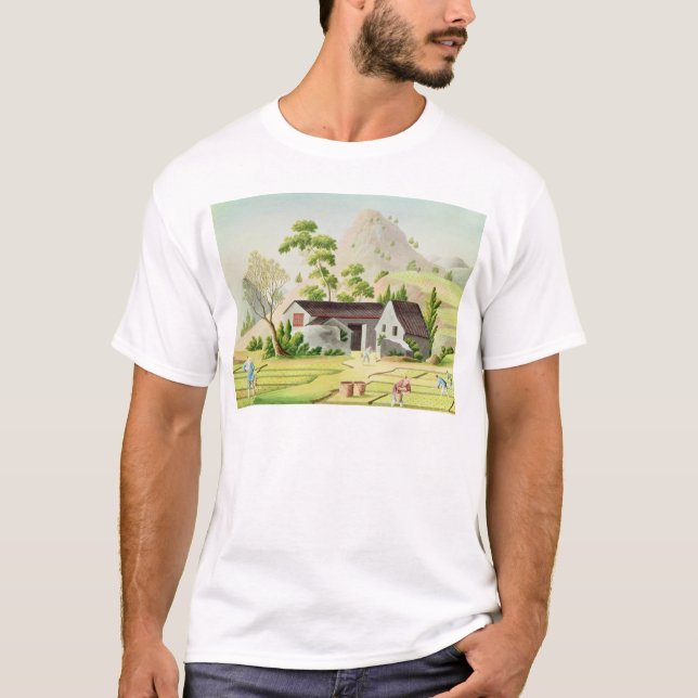 Camiseta Campesinos en los campos de arroz (Anverso)