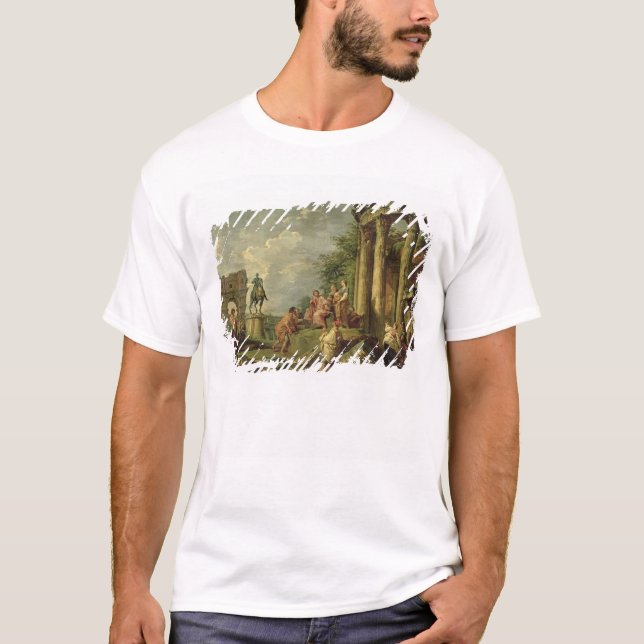Camiseta Campesinos entre las ruinas romanas, 1743 (aceite (Anverso)