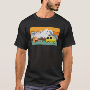 Camiseta Campfire Camping Montañas Motorhome