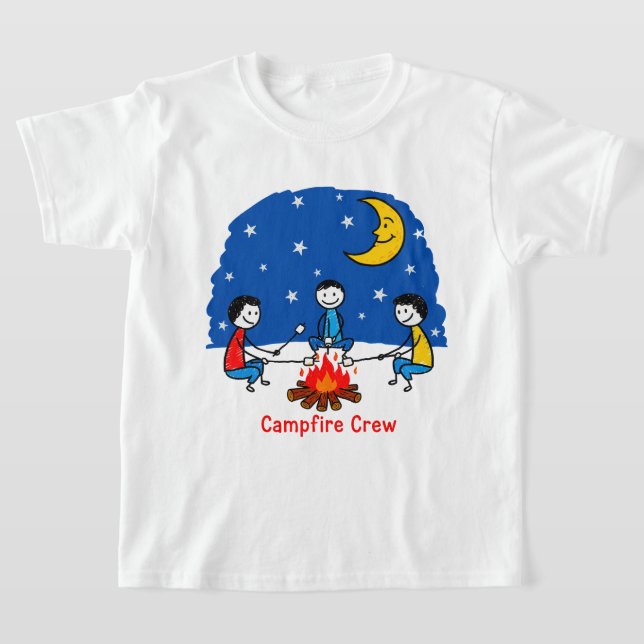 Camiseta Campfire Crew Kids Crayon Night Scene (Distribución)