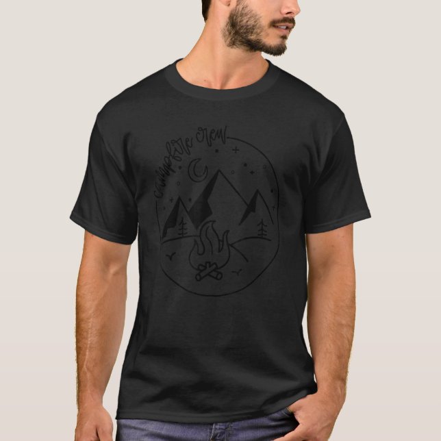 Camiseta Campfire Crew Mountain Moon Camping Senderismo Nat (Anverso)