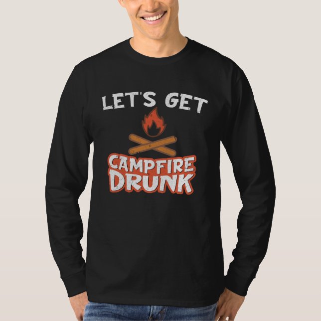 Camiseta Campfire Drunk Beach Camping Drinking  Humour (Anverso)