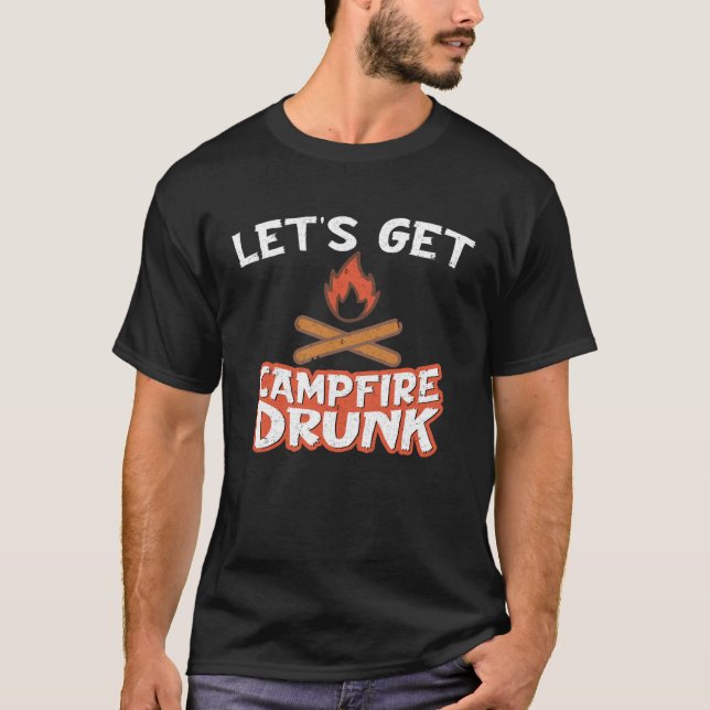 Camiseta Campfire Drunk Beach Camping Drinking  Humour (Anverso)