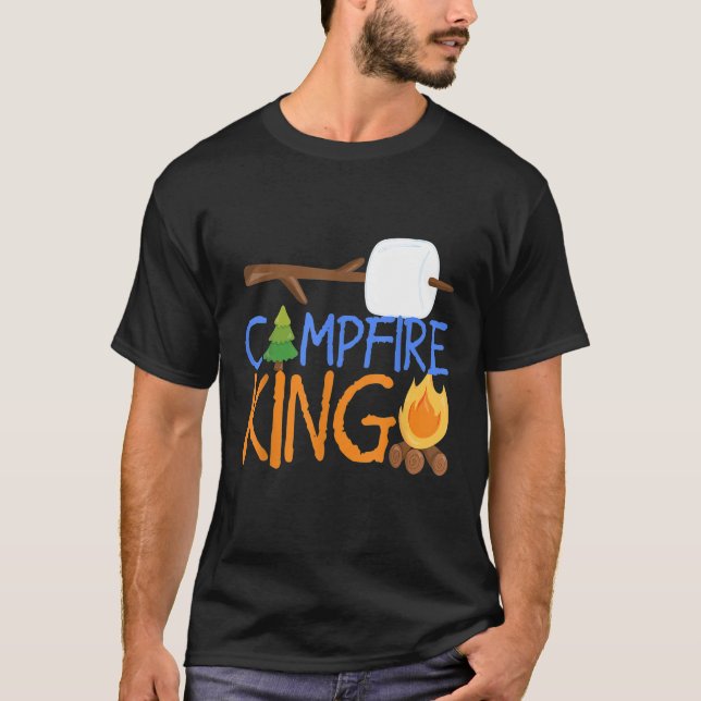 Camiseta Campfire King Camping Shirt Camp SMores Bonfire Da (Anverso)