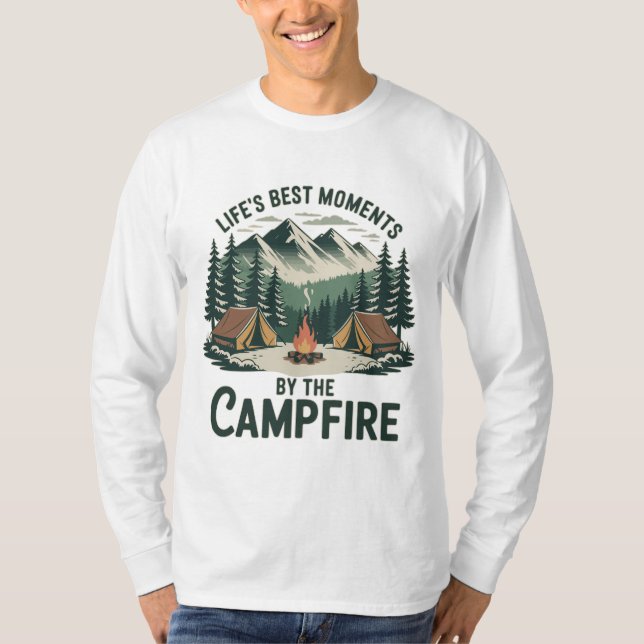 Camiseta Campfire Moments Vintage Mountain Design  Men’s (Anverso)