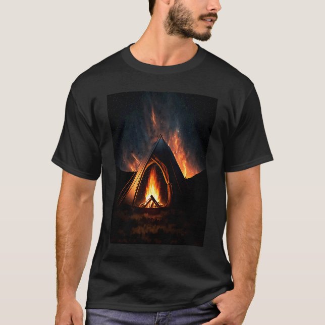 Camiseta Campfire Nature Adventure Glamping Night Camping T (Anverso)