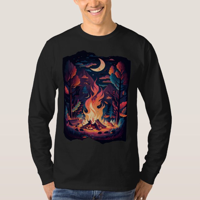 Camiseta Campfire Outdoor Bushcraft Camping Nature Hiking C (Anverso)