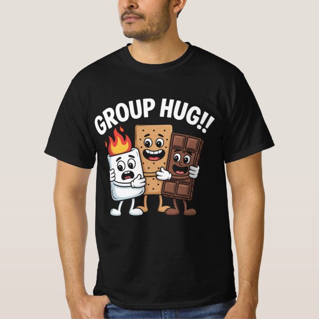 Camiseta Campfire S’mores Vibes Funny Group Hug Camping Tee (Anverso)