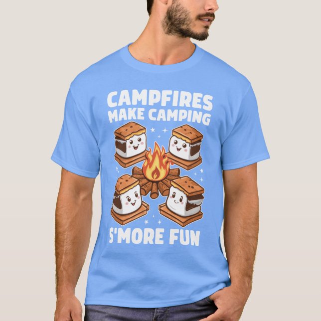 Camiseta Campfires Make Camping Smore Fun Nature Camp Fire  (Anverso)