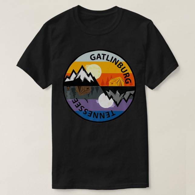 Camiseta Campi de recuerdos de Retro Vintage Gatlinburg (Diseño del anverso)