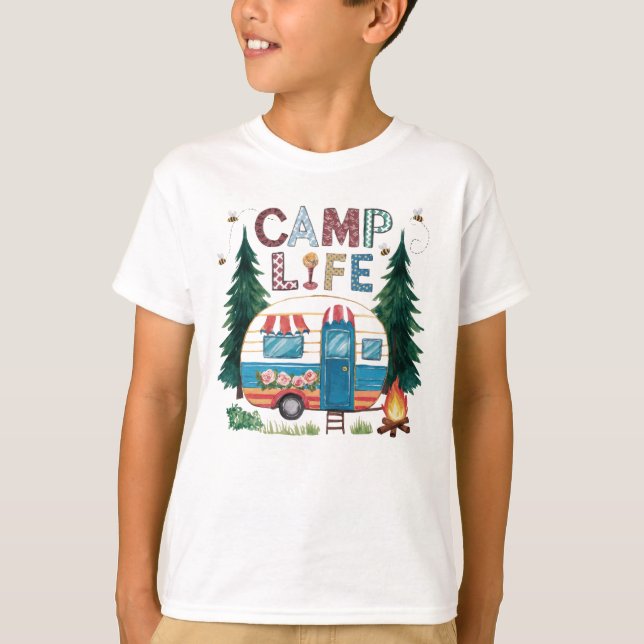 Camiseta Camping acuarela de Camp Life (Anverso)