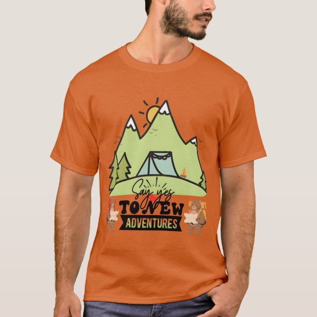 Camiseta Camping Adventure Eplore the Great Outrs funny (Anverso)