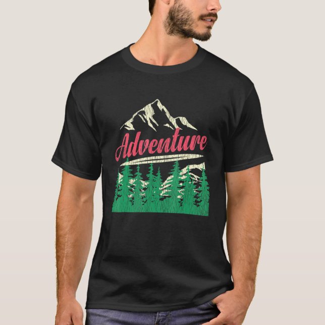 Camiseta Camping al aire libre Retro Adventure (Anverso)