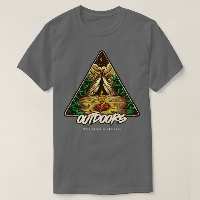 Camiseta Camping al aire libre Wild About Wilderness (Diseño del anverso)