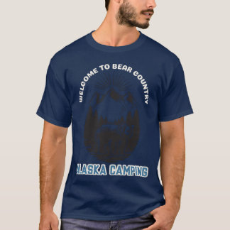 Camiseta Camping Alaska Bienvenidos al País del Oso