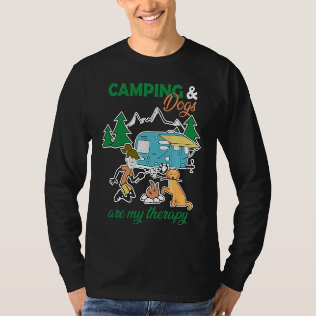 Camiseta Camping And Dogs Are My Therapy (Anverso)