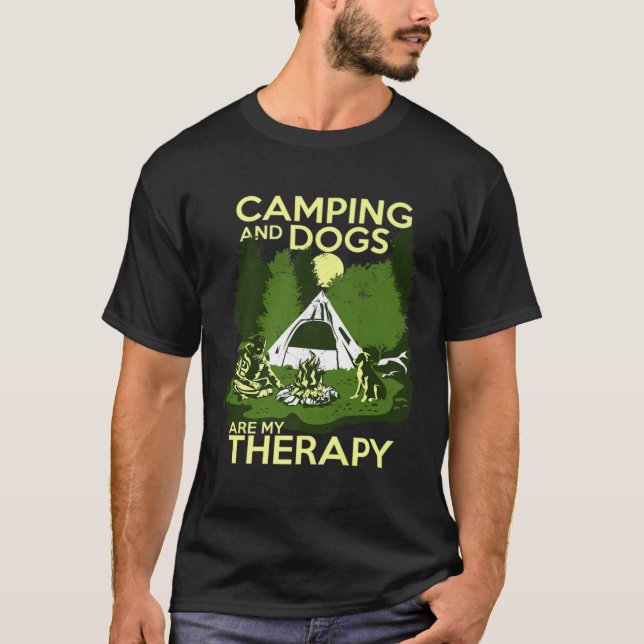 Camiseta Camping And Dogs Are My Therapy (Anverso)
