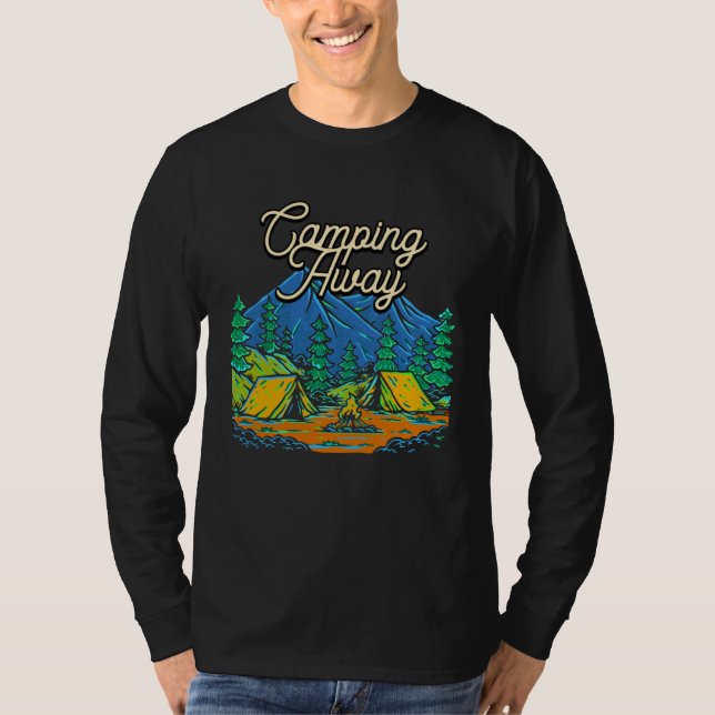 Camiseta Camping Away Summer Camper Tropical Camp Trip Hiki (Anverso)