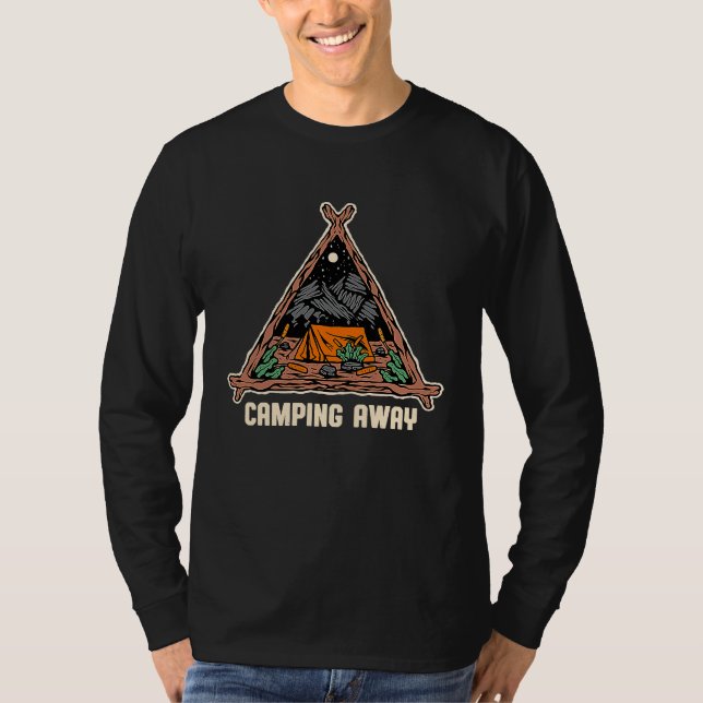 Camiseta Camping Away Summer Camper Tropical Camp Trip Hiki (Anverso)