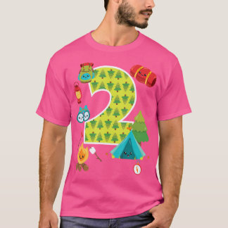 Camiseta Camping Backyard Sleepover 2 Años Segundo Cumpleañ