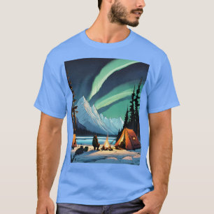 Camiseta Camping bajo el aurora borealis TShirt